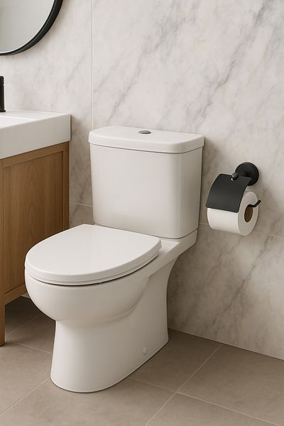 MultiStore Black Stainless WC Paper Holder with Cover Toilet Paper Holder Toilet Paper Hanger