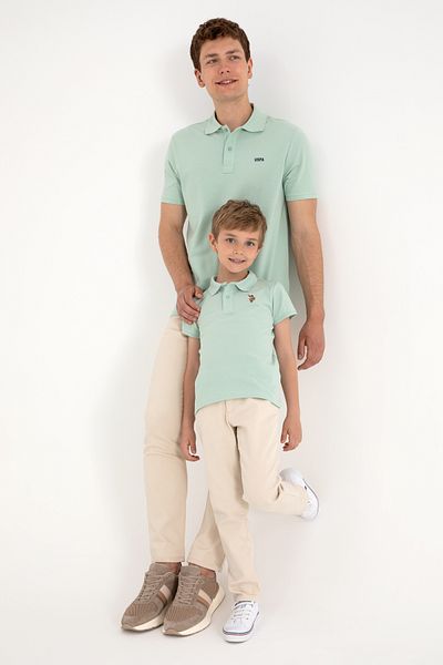 U.S. Polo Assn. Men's Regular Fit Polo Neck Water Green Basic T-Shirt 50306007-Vr048