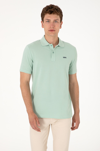 U.S. Polo Assn. Tricou de bază pentru bărbați, cu guler polo, verde apă, 5030...