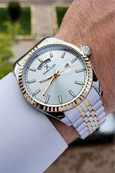 Daniel Klein Gold Gümüş Renk Hediye Paketli Takvim Ve Gün Fonksiyonlu Erkek K...