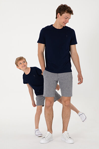 U.S. Polo Assn. Erkek Çocuk Lacivert Comfort Basic Bisiklet Yaka Tişört 50306...