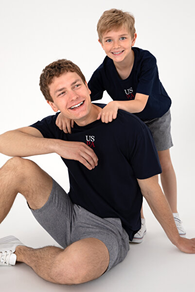 U.S. Polo Assn. Erkek Comfort Fit Bisiklet Yaka Lacivert Tişört 50306450-VR033