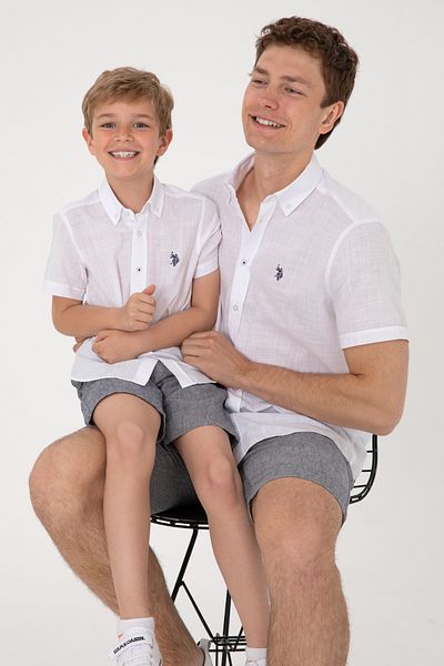 U.S. Polo Assn. Boy's White Short Sleeve Shirt 50306567-Vr013