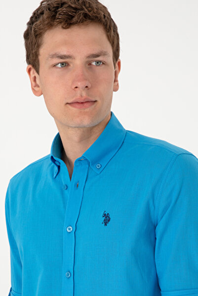 U.S. Polo Assn. Erkek Açık Mavi Uzun Kollu Basic Gömlek 50306285-VR007