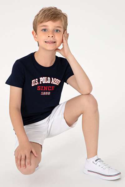U.S. Polo Assn. Tricou pentru băiat, albastru bleumarin, cu gâtul rotund 5030...