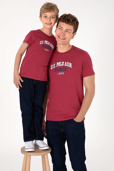 U.S. Polo Assn. Men's Regular Fit Crew Neck Cherry T-Shirt 50307311 -Vr223