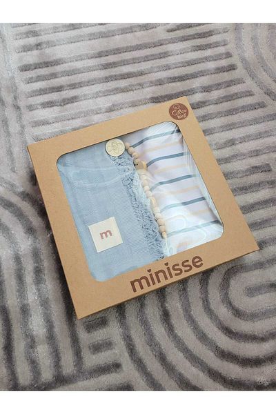Minisse Incibaby 100% Cotton Pillar + Blanket + Pacifier Strap Gift Set 1 Piece