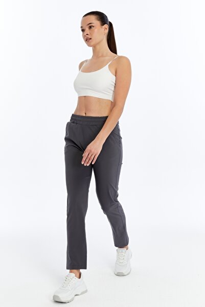 AXXEL Women's Gray Spring Woven Lycra Trousers-P2223Ta