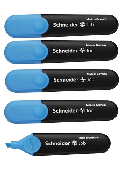 SCHNEIDER 5 أقلام تحديد - أزرق