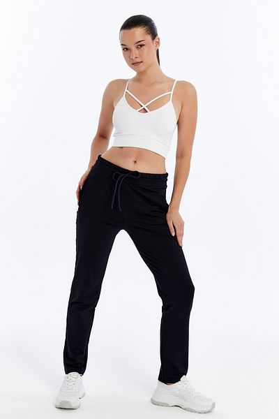 AXXEL Pantaloni de sport pentru femei, albastru bleumarin, cu fermoar, cu buzunar-p2144ta