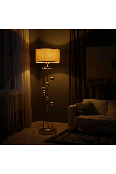 Vinner Plus Clichy Gold Kaplama Spot Işıklı Metal Lambader - Mataro Vizon