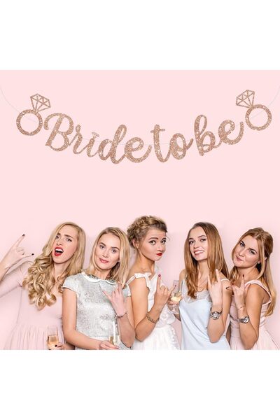 Dekals Rose Gold Bride to Be Calligraphy Banner – Sparkling Lettering Banner ...
