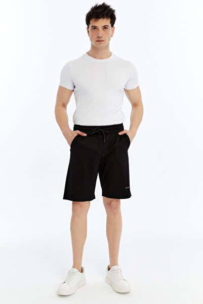 AXXEL Men's Black Back Pocket Zipper Shorts-S2178
