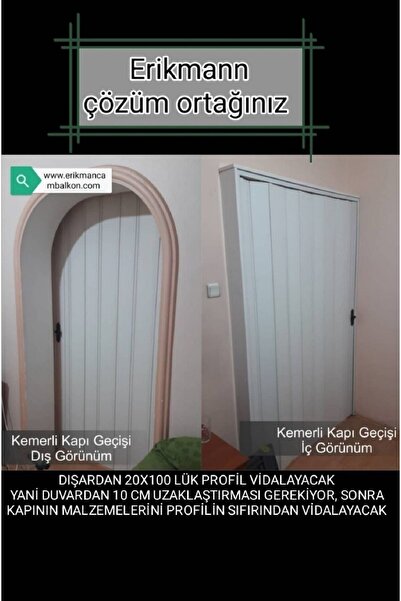 ERİKMANN Akordiyon Kapı Beyaz Camsız Tek Açılım 207x 220 Cm