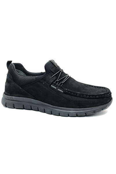 Forelli Tanza Genuine Leather Orthopedic Comfort Tımbır Men's Casual Shoes Black