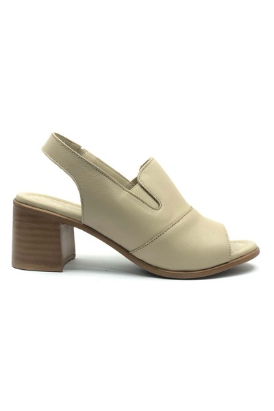 Venüs Ülk Genuine Leather Comfort Orthopedic Women's Sandals Beige