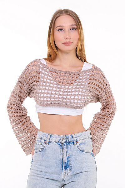 MA ananas Дамско ажурно болеро в екрю