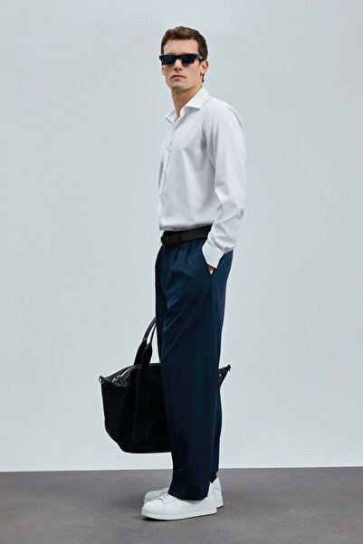 Lufian 111010636 Next Lyocell Blend Shirt Regular Fit Men's Shirt White