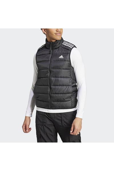 adidas Men's Essentials 3-Stripes Light down Vest Black Hz5728