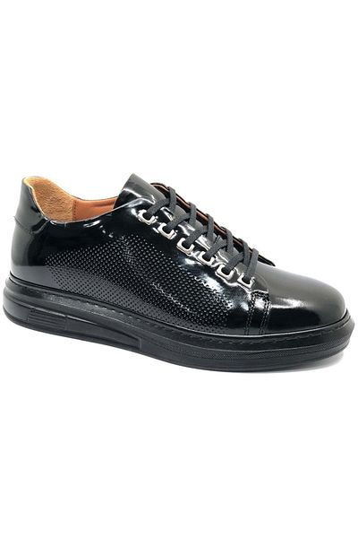 Kids Club Shoes Dropland 8950 Leather Men's Casual Shoes Black-Pattern
