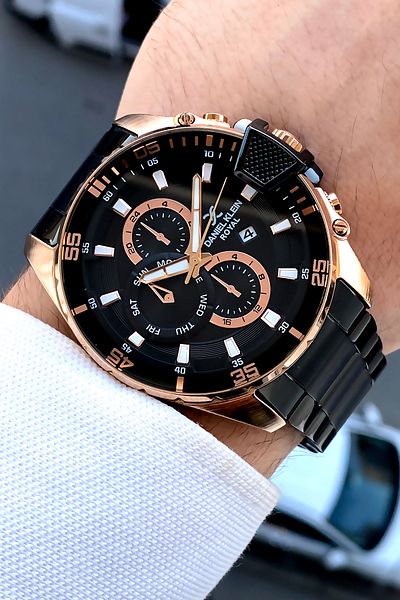Daniel Klein 100% Original Special Series Luxury Black Color Men's Wrist Watch with Bracelet Gift