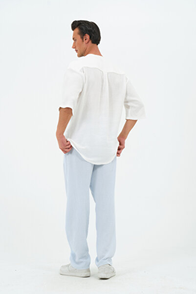 RELAXL Pantaloni largi de vară, 100% bumbac, muselină