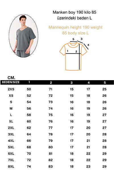 RELAXL 100% Cotton Şile Cloth Dirty Collar Oversize Men's Dark Gray T-Shirt Yoga Wear