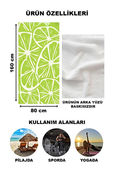 Doruklar Home Collection Πετσέτα θαλάσσης με μοντέρνο σχέδιο Peshtemal 80x160 CM Aqua58
