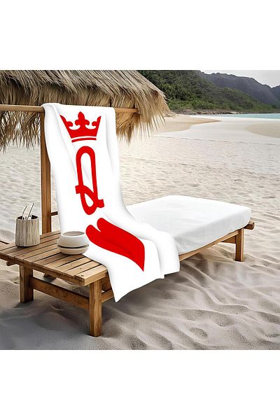 Doruklar Home Collection Πετσέτα θαλάσσης παραλίας με μοτίβο Queen Crown Peshtemal 80x160 CM VTA01