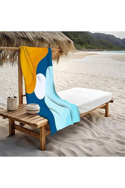 Doruklar Home Collection Πετσέτα θαλάσσης με μοντέρνο σχέδιο Peshtemal 80x160 CM Aqua27