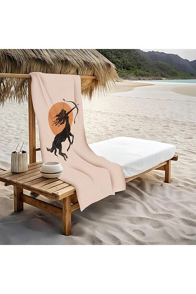 Doruklar Home Collection Πετσέτα θαλάσσης παραλίας με σχέδιο Sagittarius 80x160 CM AST23