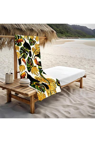 Doruklar Home Collection Πετσέτα θαλάσσης 80x160 CM με τροπικό σχέδιο VTA18