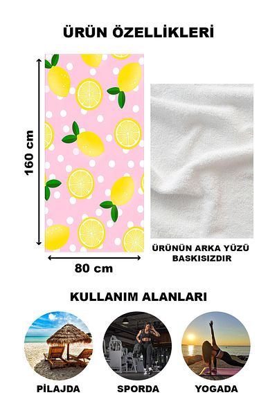 Doruklar Home Collection Πετσέτα θαλάσσης παραλίας με μοντέρνο σχέδιο 80x160 CM - Peshtemal Aqua59