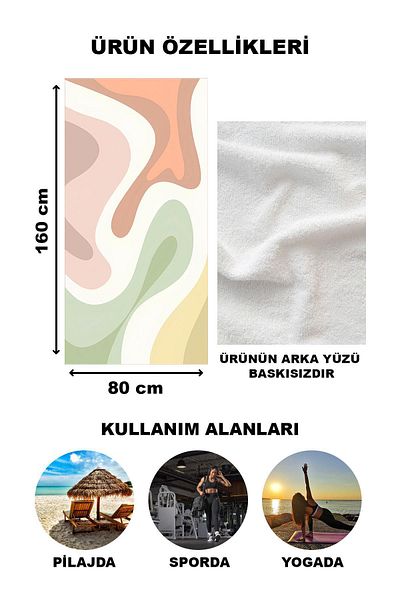 Doruklar Home Collection Πετσέτα θαλάσσης με μοντέρνο σχέδιο Peshtemal 80x160 CM Aqua43