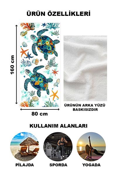 Doruklar Home Collection Πετσέτα θαλάσσης με μοντέρνο σχέδιο Peshtemal 80x160 CM OPT23