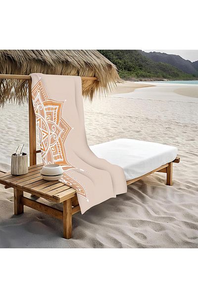 Doruklar Home Collection Μοντέρνο μοτίβο Mandala Πετσέτα θάλασσας παραλίας 80x160 cm Md12