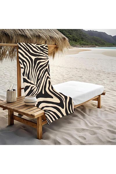 Doruklar Home Collection Πετσέτα θάλασσας με μοντέρνα σχέδια ψηφιακής εκτύπωσης 80x160 cm Lion05