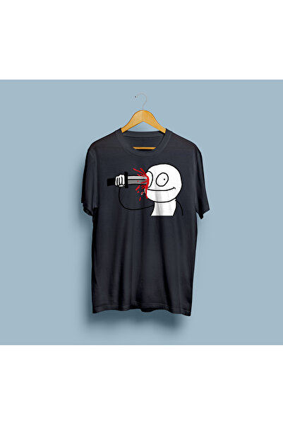 Generic Brand UnisexOversizeStabbing Design T-shirt