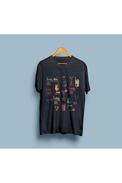 Generic Brand Oversize kroj Kokteli Dizajn Unisex T-shirt