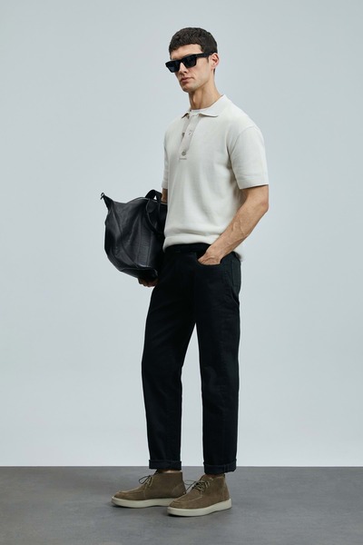 Lufian 111200211 Jashua Smart Jean Men's Trousers Regular Fit Men's Jeans Pants Black