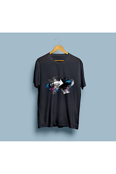 eioswear Unisex supradimensionat Graffiti tricou - Design cu semne de direcție