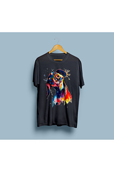 eioswear تصميم كلب ملون - تي شيرت كبير الحجم للجنسين