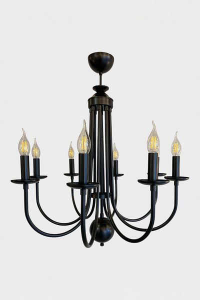 Favori Aydınlatma Luna Noir 8-Piece Matte Black Chandelier