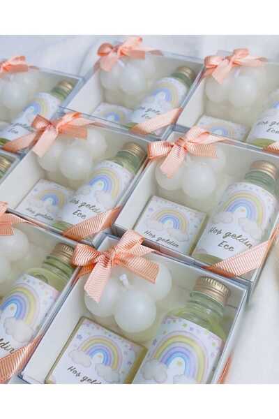 3DLuxeDekor Çikolata Mum Kolonya Hediyelik 10 Adet (BEBEK, SÖZ, NİŞAN, KINA, ...