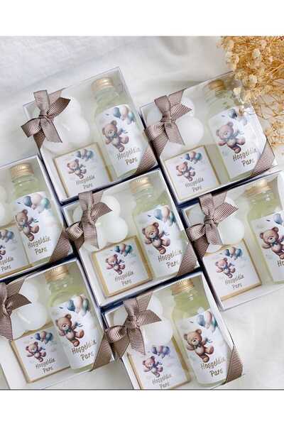 3DLuxeDekor Çikolata Mum Kolonya Hediyelik 10 Adet (BEBEK, SÖZ, NİŞAN, KINA, ...