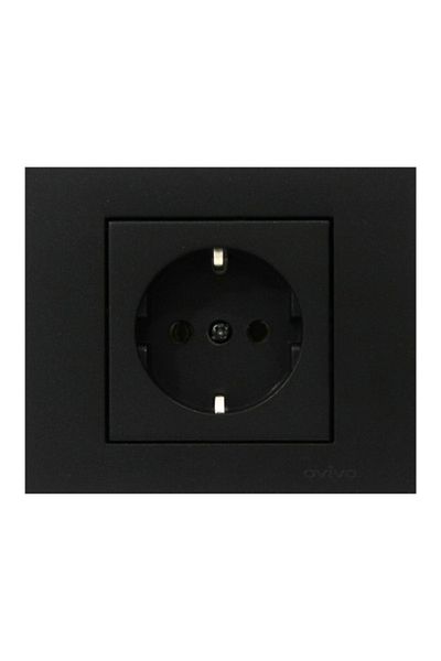 Tenda 10 Pieces Ovivo Grano Black Grounded Socket Frame Included 10 Pcs