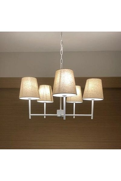 Threshold Sealed - 5 Arm Modern Lamp Shaded Chandelier - Décor Led - Modern Stylish Lighting Ceiling Lamp