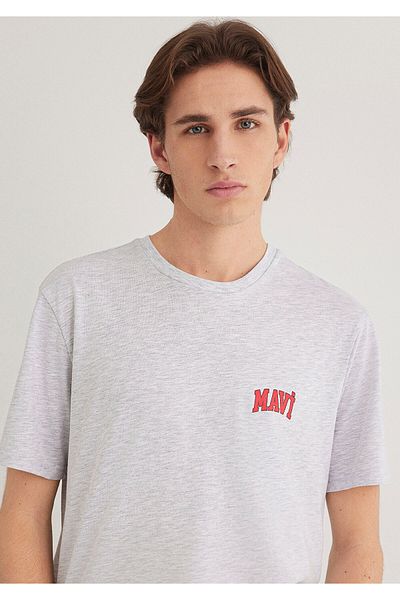 Mavi Logo Printed Gray T-Shirt Regular Fit / Normal Cut 0611714-82498