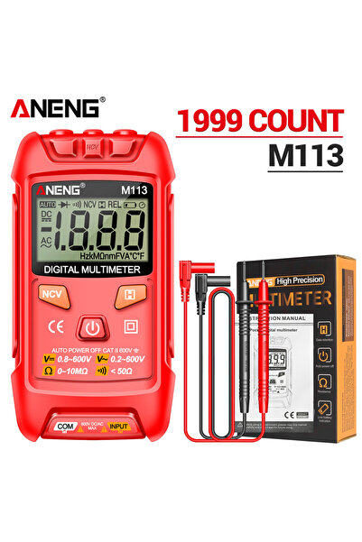 Choice1 M113 red ANENG M113 Inteligent Multimeter 1999 Count Digital AC/DC Voltage Meter Ohm NCV Measuring M