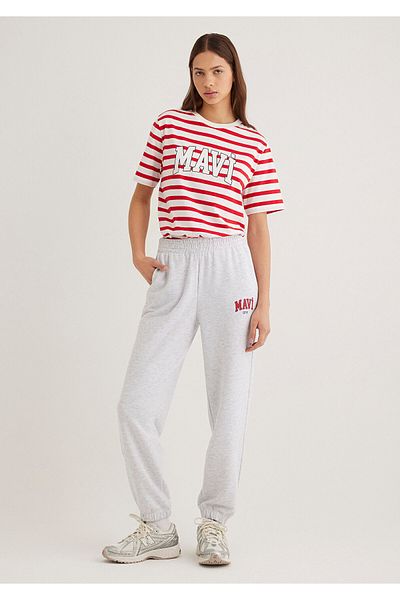 Mavi Graue Jogginghose mit Logo-Aufdruck - 1010757 -85438